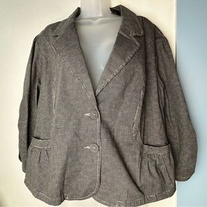 Lane Bryant Venezia Black/White Plaid Blazer Jacket 22/24 NWT.